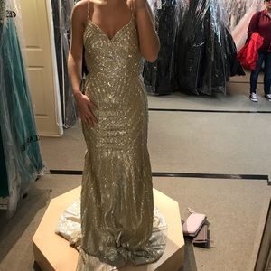gold prom dress
